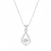 Tiktok Kuaishou Transfronterizo Plata 925 Corazón Dinámico Moda Collar Sencillo con Colgante de Lágrima Incrustada de Diamante Collar de Lujo Ligero