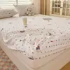 Algodão Puro Classe A Lavável Estilo Fresco Lençol de Elástico Peça Única Protetor de Colchão Desenho Animado Cobertura Total Cama Infantil Fofa Sarja Cobertura de Cama