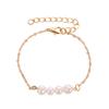 Estilo coreano Simples Clássico Pulseira de Pérolas Doce All-match Uma palavra Curva Agulha Pulseira de Pérolas de Água Doce Arte Estudante Jóias
