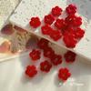 Cuentas de vidrio con grietas de hielo rojas para Año Nuevo, cuentas de bambú hechas a mano, collares, pulseras y accesorios de joyería.