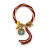 Cuerda de Mano Thangka Estilo Xizang Quinto Maestro Zakilam Madre Verde Dios Amarillo de la Riqueza Pulsera Cuerda de Mano Tejida a Mano Estilo Xizang