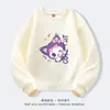 Suéter Infantil Roxo Kuromi Desenho Fofo Estampado Outono Novo 2024 Pulôver Casual para Menina Tendência