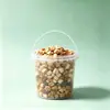 Cubo Redondo de Plástico Grado Alimenticio 1.2L con Tapa, Sellado y Portátil, Cubo para Liofilización, Cubo para Empaque de Snacks para Mascotas, Venta Directa del Fabricante