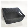 Cesta de Juguetes para Jardín de Niños Rectangular Grande, Mediana y Pequeña Cesta de Almacenamiento de 5 Colores Cesta de Plástico Caja de Almacenamiento Tejida Cesta de Ratán