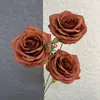 Caramelo naranja de otoño Flor artificial naranja Decoración de boda Retro chino Rojo vino Café Flor falsa Flor de boda Venta al por mayor