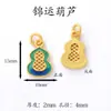 Accesorios estilo chino Chapados en oro Cuentas espaciadoras Pulsera hecha a mano para DIY Cadena para teléfono Color del Dios de la Riqueza Amarillo Colgante de la fortuna que conserva el color Agujero grande Venta al por mayor
