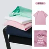 220g 40 Unidades Camiseta 100% Algodón Pesada Manga Corta Holgada Hombro Caído Doble Aguja Lisa Camisa Cultural Ropa de Trabajo Personalizada