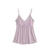 Camisola decote V, slim fit, amigável à pele para mulheres, modelagem solta com alças ajustáveis, adequada para usar em camadas na primavera e no verão.