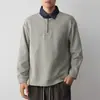 Sudadera Mokamaker City Sports con Parche de Cuello de Mezclilla para Hombre, Nuevo Estilo Otoño 2026, Sudadera de Dos Piezas Falsas para Hombre 55948