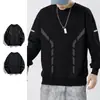 Sudadera de otoño e invierno para hombre, holgada y gruesa, sin capucha, cuello redondo, manga larga, talla grande, moderna y versátil