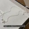 Colar de Pérolas Estrela-do-Mar de Verão Design de Nicho Ins Colar Empilhado de Prata Quebrada Corrente Simples Elegante para Clavícula Joia