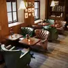 Sofá de bar de whisky estilo americano, juego de mesa y sillas de restaurante y cafetería estilo Western vintage, asiento individual de silla de tigre para sala de puros