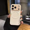 Capa magnética de couro lisa para celular, adequada para iPhone 17 Pro Max, minimalista e resistente a quedas, design premium Apple 18, capa protetora 16