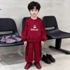 Conjunto de Moletom Masculino Infantil para Primavera e Outono Estilo Coreano Lindo Menininho Roupa Esportiva Conjunto de Duas Peças Roupas de Outono para Bebê