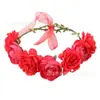 Faixa de Cabelo Boho Flor Rosa de Praia Coroa de Noiva Grinalda de Flores Tiara de Flores Casamento Madrinha Acessório de Cabeça