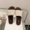 Pantuflas Planas para Mujer, Nuevo Estilo de Verano, Estilo Coreano, Plisadas, Versátiles, Suela Suave, Sandalias Antideslizantes para la Playa