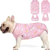 Traje de recuperación para perros, traje quirúrgico, mono suave de esterilización para mascotas, previene que las mascotas se laman y rasquen las heridas, camiseta de recuperación