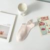 Nuevos calcetines de barco de color caramelo con tacón y orejitas para mujer, calcetines de barco de color liso con tacón antideslizante, anti-pilling, absorbentes de sudor, desodorantes para mujer