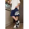 Shorts Esportivos para Homens e Mulheres, Verão Fino Estilo Coreano Calças de Comprimento Médio, Pretas Soltas Retas Casuais de Perna Larga Cinco Pontos