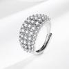 Anillo abierto geométrico de circonita exquisita de textura alta de lujo ligero europeo y americano de Chengda para mujer, pulsera que combina con todo.