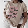 Hirsionsan Camiseta Divertida con Estampado de Letras para Mujer Verano Algodón