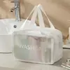 Bolsa de Maquillaje PVC Moderna Estilo Coreano Portátil Organizador de Almacenamiento de Viaje Gran Capacidad Impermeable Transparente Neceser