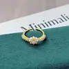 Anillo Abierto de Lujo de Gama Alta Accesible Apilable Medieval Vintage Full Zirconia Cúbica Microincrustada Anillo Personalizado de Nicho para Mujer