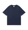 Nova Camiseta Unisex de Algodão Puro 260g com Ombros Caídos e Manga Curta, Camiseta Lisa de Verão com Caimento Solto e Estampa de Logo