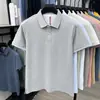 Camisa Polo de Hombre para Otoño, Algodón Puro, Patrón Hexagonal, Manga Corta, para Hombres Jóvenes y de Mediana Edad, Business Casual, con Aberturas Laterales