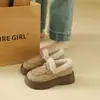 Mocasines Forrados de Felpa para Mujer Invierno 2025 Mocasines de Felpa de Suela Gruesa que Aumentan la Altura para Mujeres Bajitas con Hebilla Metálica, Cómodos y No Cansan los Pies