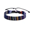 Pulsera Dopamina Multicolor Estilo Étnico Original Pulsera de Tela Tejida a Mano Pulsera de Algodón y Lino Accesorios para Ropa
