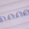 Piedra Ojo de Gato Perlas Redondas de Medio Agujero Perlas Sueltas Semi-Terminadas DIY Collar Pendientes Pasador Accesorios de Joyería Perlas Sueltas Colgante Venta al por Mayor