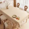 Mantel Estilo Crema Impermeable a Prueba de Aceite Sin Lavado Resistente al Calor Tapete de Mesa Lujo Ligero Gama Alta Rectangular Cubierta para Mesa de Café