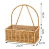 Cesto de armazenamento decorativo em vime trançado, semelhante ao rattan.