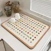 Alfombrilla Absorbente Sencilla para Encimera de Cocina, Alfombrilla Drenante y Secante de Tierra de Diatomeas para Fregadero, Barra de Bar, Vajilla y Alfombrilla Aislante Térmico