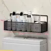 Prateleira de Armazenamento Superior para Vaso Sanitário Vaso Sanitário Tanque de Água do Vaso Sanitário Acabamento de Papel Higiênico Armazenamento Mesa de Lavagem e Lavatório do Banheiro Prateleira