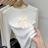 Camiseta para niños 2026 nuevo estilo cuello redondo manga larga para niñas otoño e invierno polar cálido y elegante top base para niñas pequeñas