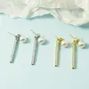 Aretes de Perla 2021 Nuevos de Moda Aretes de Circonita Estilo Largo Elegantes Perlas de Agua Dulce Aretes Versátiles Colgantes de Oreja Súper Brillantes