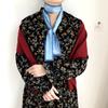 Estilo Coreano Simple Color Sólido Banda para el Cabello Bufanda de Seda Moda Bolso Bufanda de Seda Pequeña Delgada Estrecha Larga Francesa Retro Cinta Bufanda de Seda Pequeña
