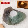Porta-Velas de Pedra Bruta de Cristal Rosa Natural Irregular Pedra Difusora de Cristal Rosa para Buda Aromaterapia Porta-Velas Ornamentos Atacado
