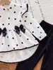 2026 ropa para niños transfronteriza otoño nueva moda vestido de camisa larga con lazo y conjunto de leggings para niñas