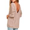 Nuevo Suéter de Comercio Exterior para Mujer Otoño e Invierno 2026, Popular en Aliexpress Estilo Europeo y Americano Sexy Cuello en V Profundo Espalda Descubierta Top de Punto