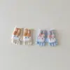 Guantes Infantiles Coreanos Yipan Otoño e Invierno Estilo Nuevo Conejito Cubierta Flip de Medio Dedo Guantes Cálidos y Lindos para Niñas Bebé