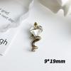 Nuevo estilo candente sosteniendo diamante oro antiguo serpiente pequeña joyería para uñas terminadas al por mayor serpiente pequeña tridimensional alrededor de corazón torcido decoración de uñas de diamante