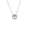 Collar de estilo coreano para mujer, cadena de clavícula con diamantes de cristal y números romanos, joyería sencilla de oro rosa para mujer, colgante de anillo doble
