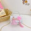 Moda Popular Lazo Niña Bolso Cruzado Estilo Princesita Cadena Abalorios Bolso de Mano Niños Borla Bolso de Hombro