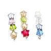 Cuentas de vidrio de color con forma de estrella de cinco puntas con orificio pasante, transparentes, de dibujos animados, para niños, pulseras, collares, accesorios hechos a mano, material de cuentas