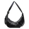 Bolsa de Dumpling Grande Capacidade Nova Outono/Inverno 2025 Feminina Bolsa de Ombro Plissada Retrô Estilo Preguiçoso Bolsa Transversal para o Dia a Dia