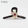Garra de Cabelo Floral Vintage Nova da Wjia para Primavera, Presilha Shark de Alto Padrão para Mulheres com Grande Volume de Cabelo, Acessório de Cabelo