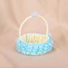 Cesta de encaje para boda estilo occidental cesta festiva para dulces cesta de almacenamiento tejida a mano cesta de adornos para boda cesta de flores DIY